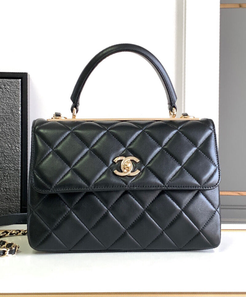 Chanel Flap Bag With Top Handle A92236 Black